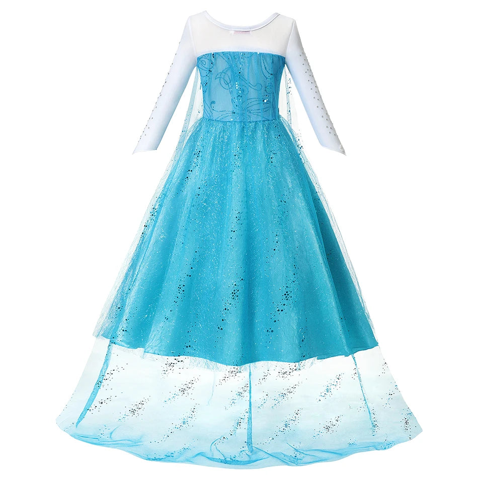 Girls Snow Queen Princess Dress Costume for Parties & Carnival