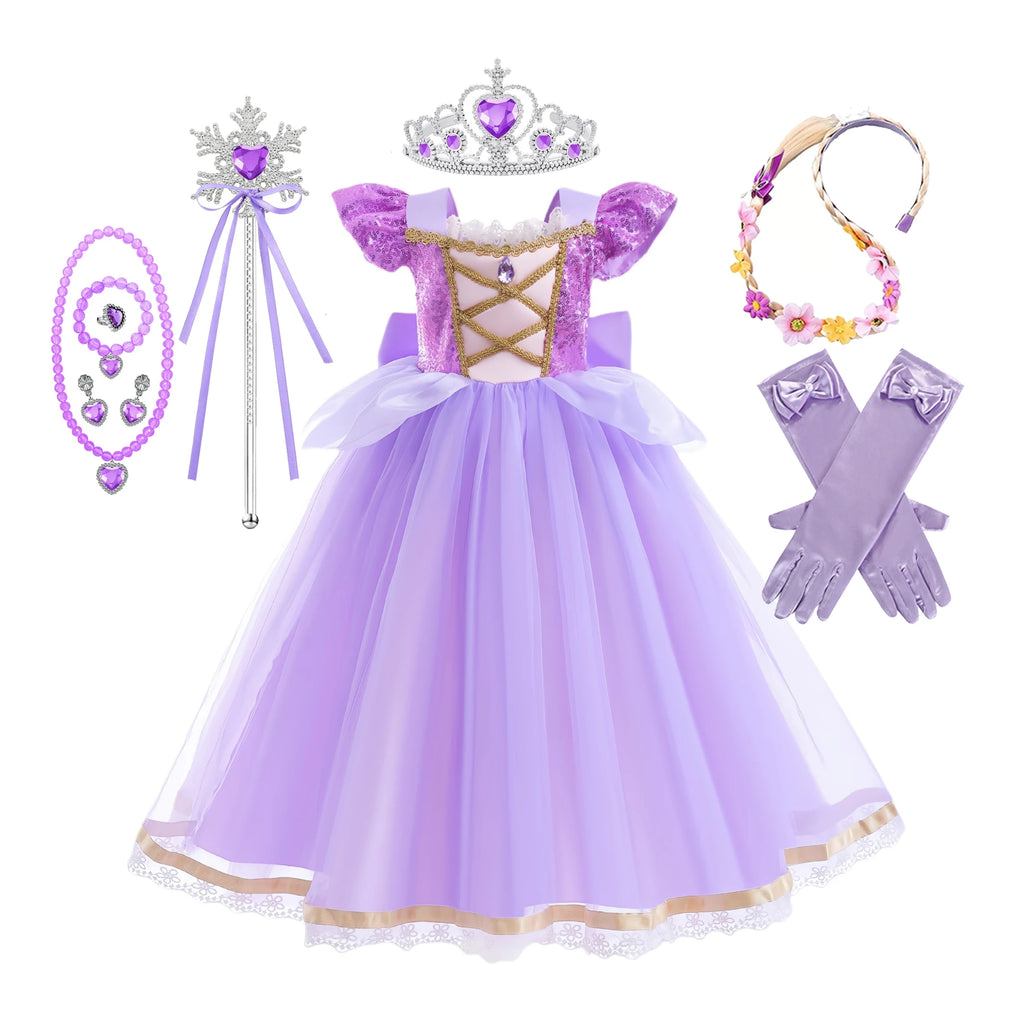 Baby Girls Purple Princess Dress Costume for Halloween & Parties