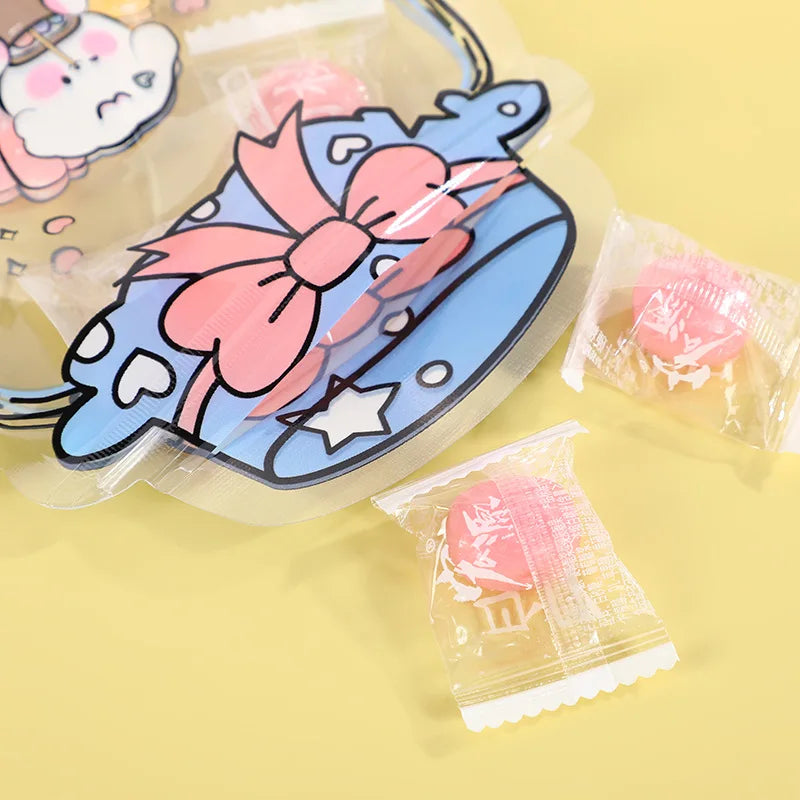 20Pcs/60Pcs Cartoon Printed Snack Cookie Storage Bag Self Sealing Design Easy to Use Small Item Storage Creative Candy PE Bag