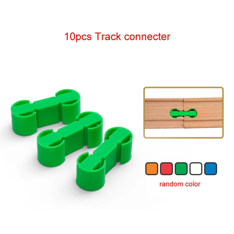 Wooden Train Track Accessories Colorful Flexible Track Train Track Connector Compatible with All Major Brands Wood Track