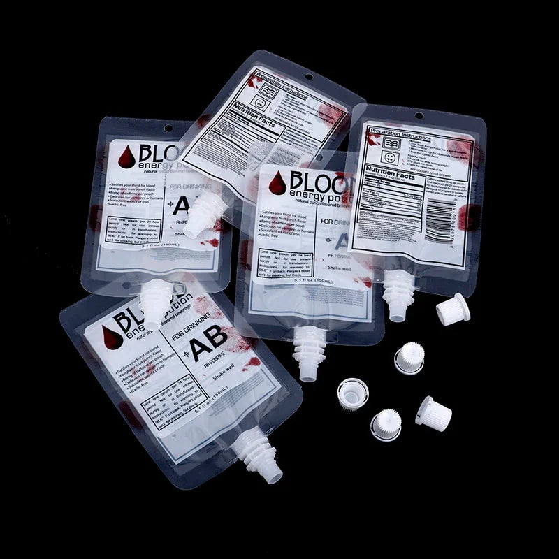 10 Pack Halloween Blood Pouch Drink Bags Costume Party Props