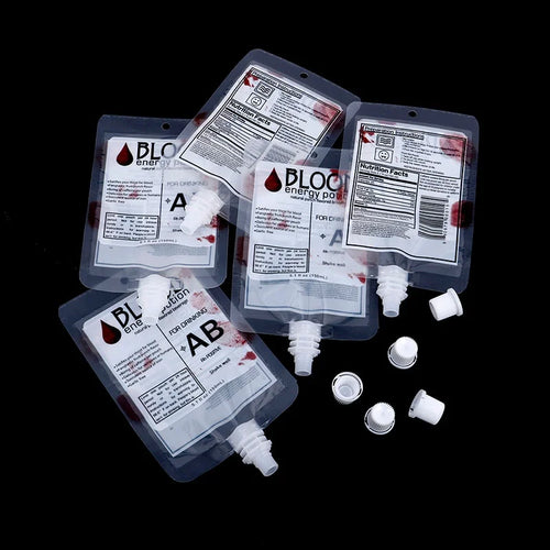 10 Pack Halloween Blood Pouch Drink Bags Costume Party Props