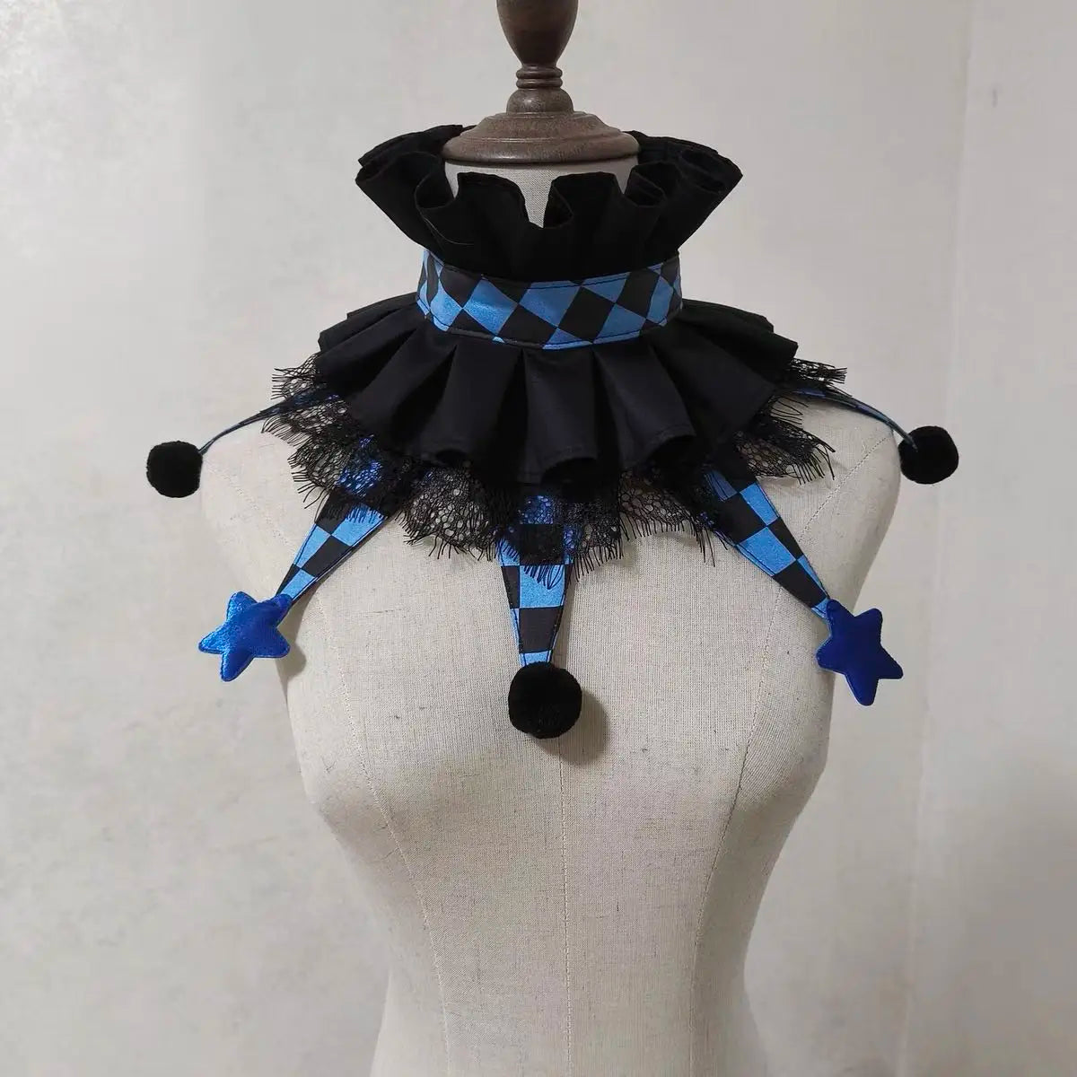 Cute wear fairy tale style clown collar cos stage clown ruff collars Halloween colorful clowns chocker