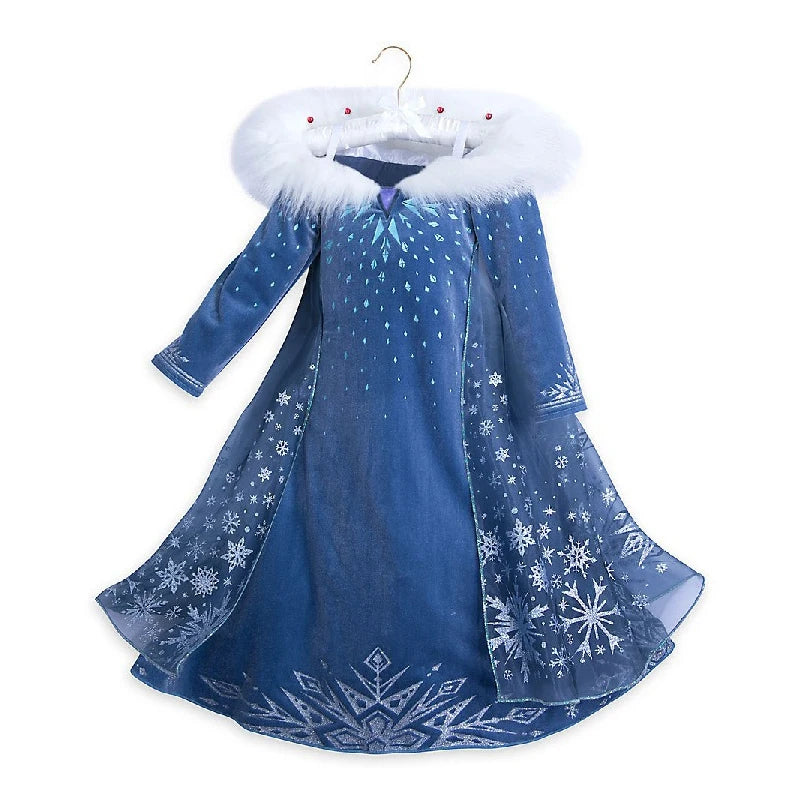 Girls Winter Snow Queen Princess Dress Costume