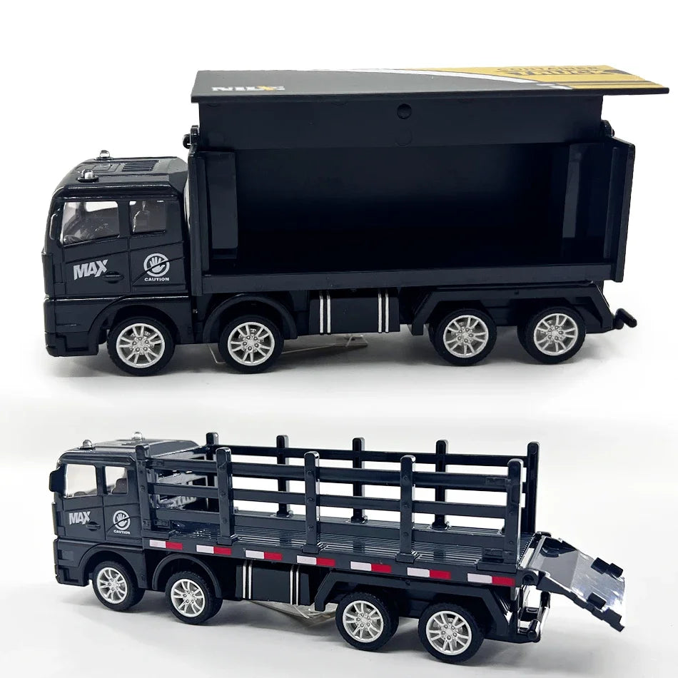 Simulation Transporter Container Truck Freight Vehicle Children Kids Pull Back Car Model Educational Toys for Boy Game Gift