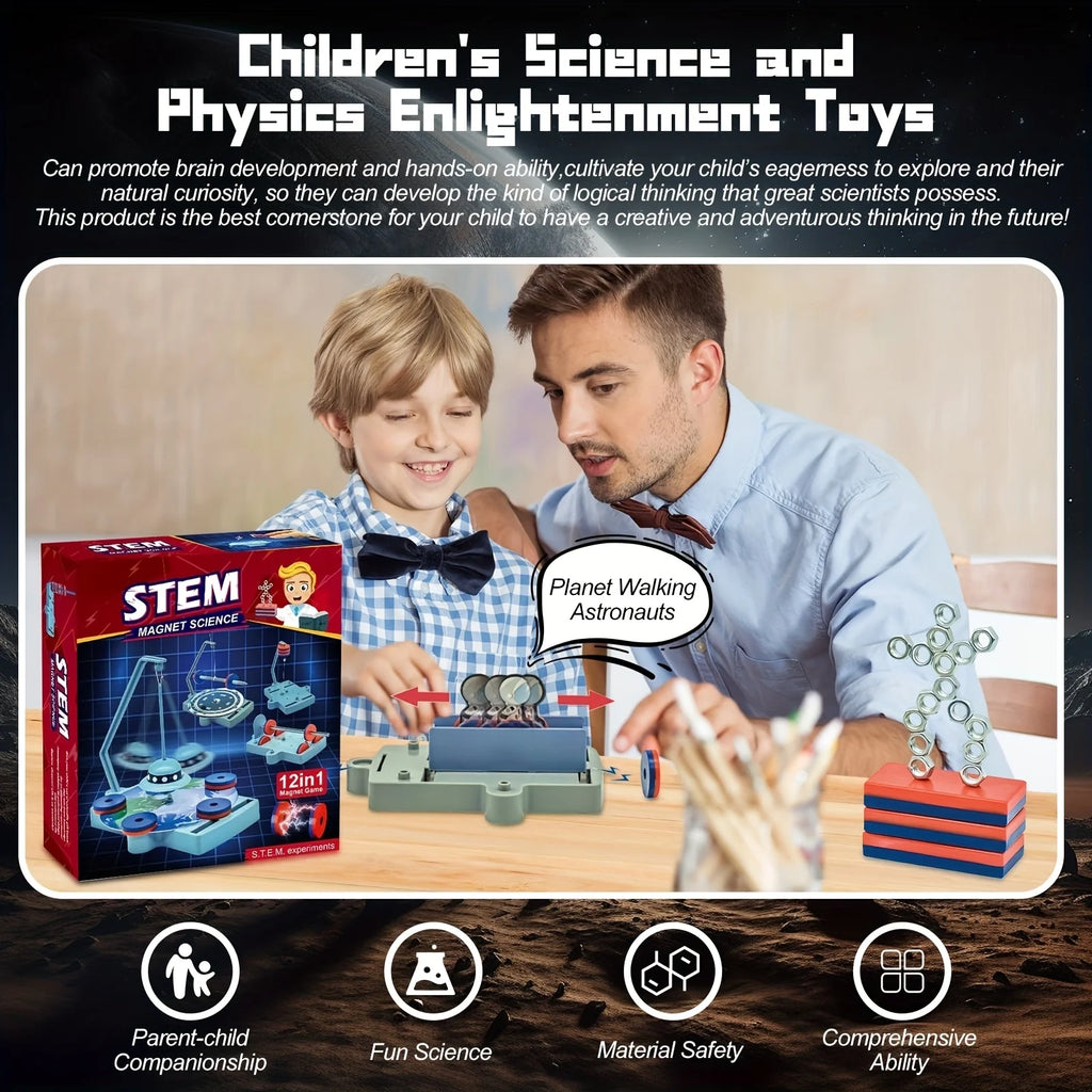 STEM Physics Kit – 12-in-1 Anti-Gravity Magnetic Levitation Set, Science Toys for Teens | Birthday & Eid Gift Magnetic Toy Set