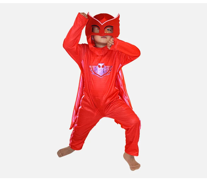 Kids Cartoon Hero Jumpsuit Costume with Mask