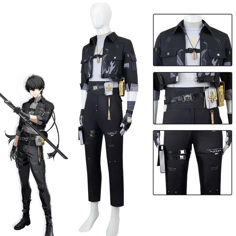 Male Fantasy Game Cosplay Costume with Wig for Halloween