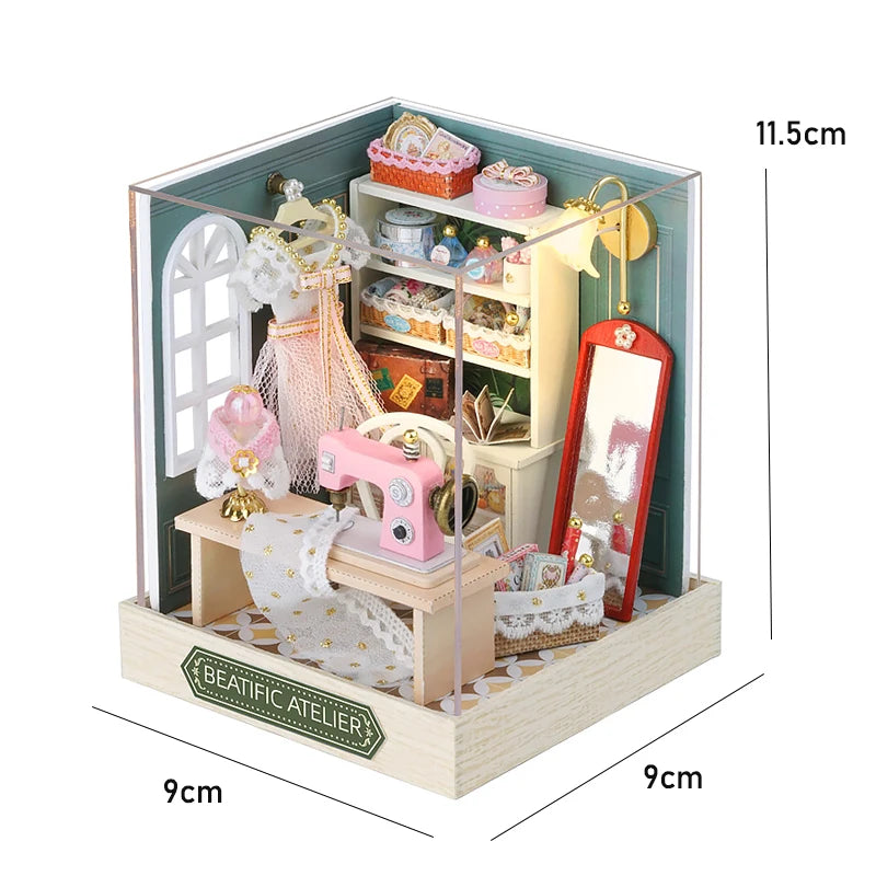 DIY Miniature Dollhouse Kit 3D Puzzle Furniture Assembly Model Doll House Educational Wooden Toys For Friends Birthday Gifts