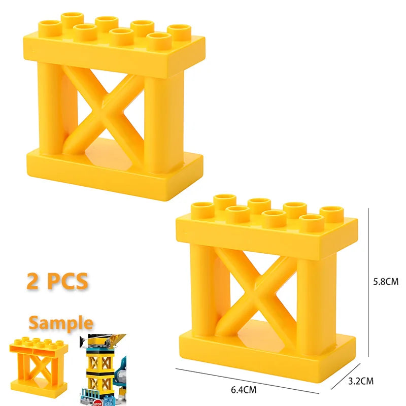 Big Building Blocks Construction Traffic Machinery Creativity Car Accessories Crane Excavator Bricks Toys For Children Baby Gift