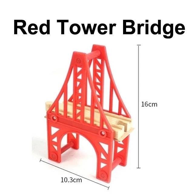 All Kinds of Wooden Train Tracks Accessories Beech Wood Railway Tracks Wooden Bridge Tunnel Fit for Wood Tracks Toys