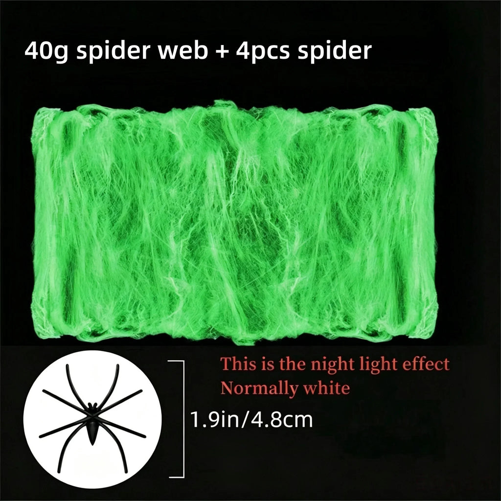 Glow in the Dark Halloween Spider Web Decoration