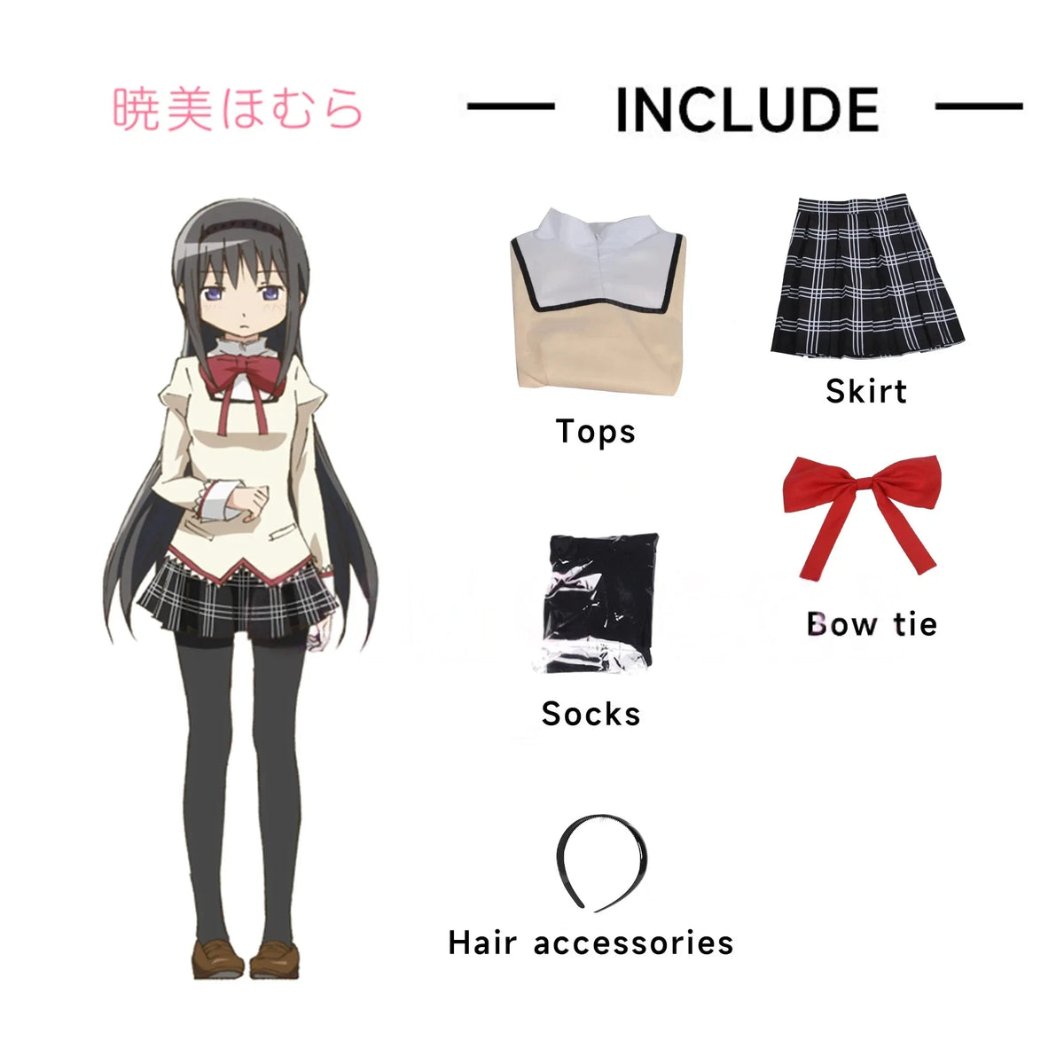 Women's Anime-Inspired School Uniform Cosplay Costume