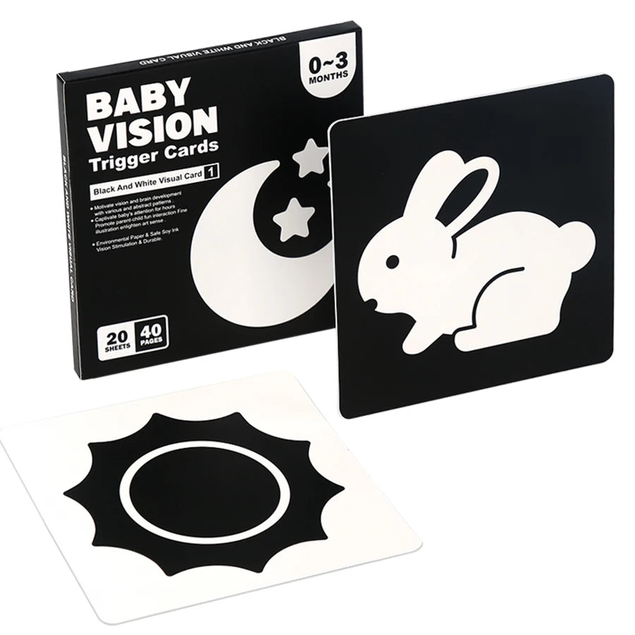 Baby Visual Stimulation Cards Montessori High Contrast Flash Card Infant Gift For Children Cognition Toy