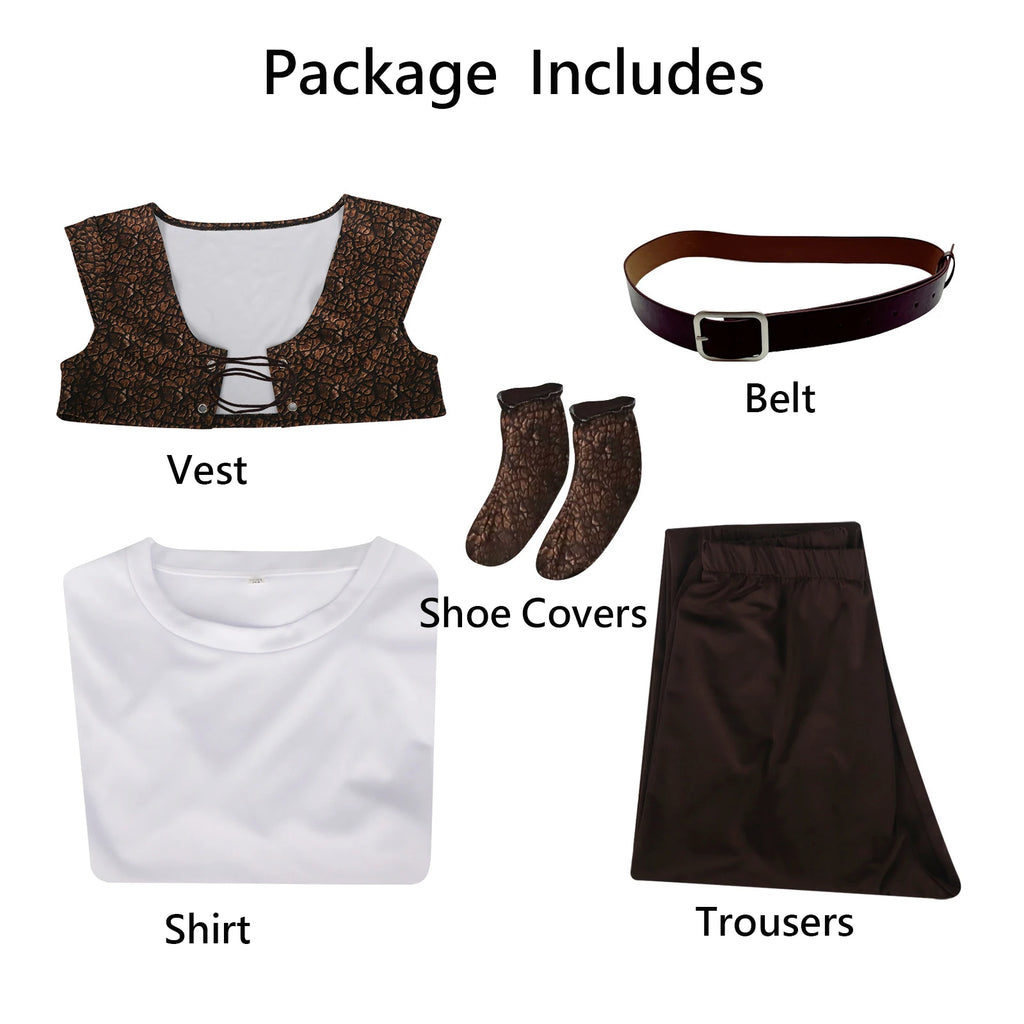 Green Ogre-Inspired Men’s Costume Shirt Vest & Pants Set