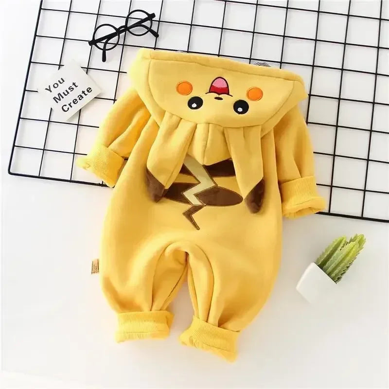Cartoon Pocket Monsters Baby Pyjamsa Newborn Cute Winter Long-Sleeved Kids Rompers Clothing Babies Toddler'S Clothes Onesie Gift