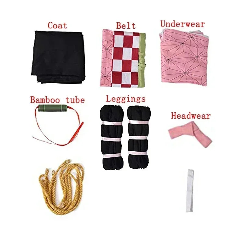 Anime-Inspired Kimono Cosplay Costume with Wig & Clogs