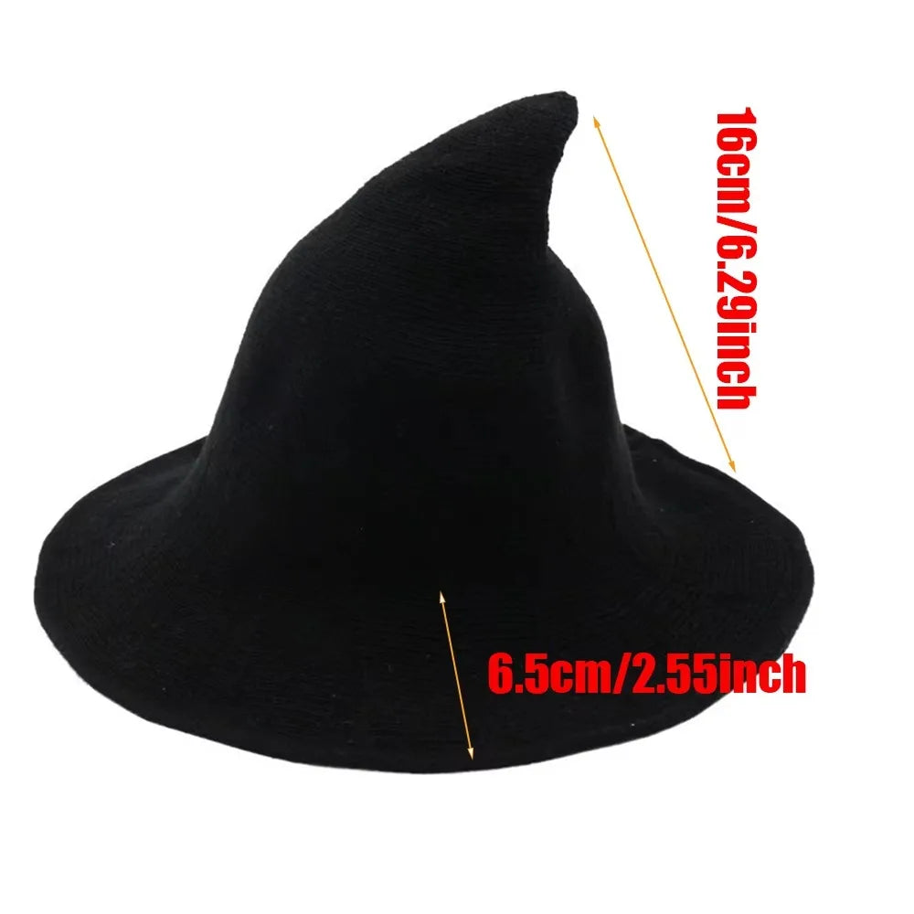 Vintage Halloween Witch Hat Folding Wool Costume Accessory