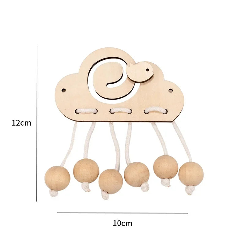 DIY Busy Board Montessori Hot  Air Dalloon Carriage Door Educational Toy Wood Chip Graphic Pairing Wooden Part For Childre Gifts