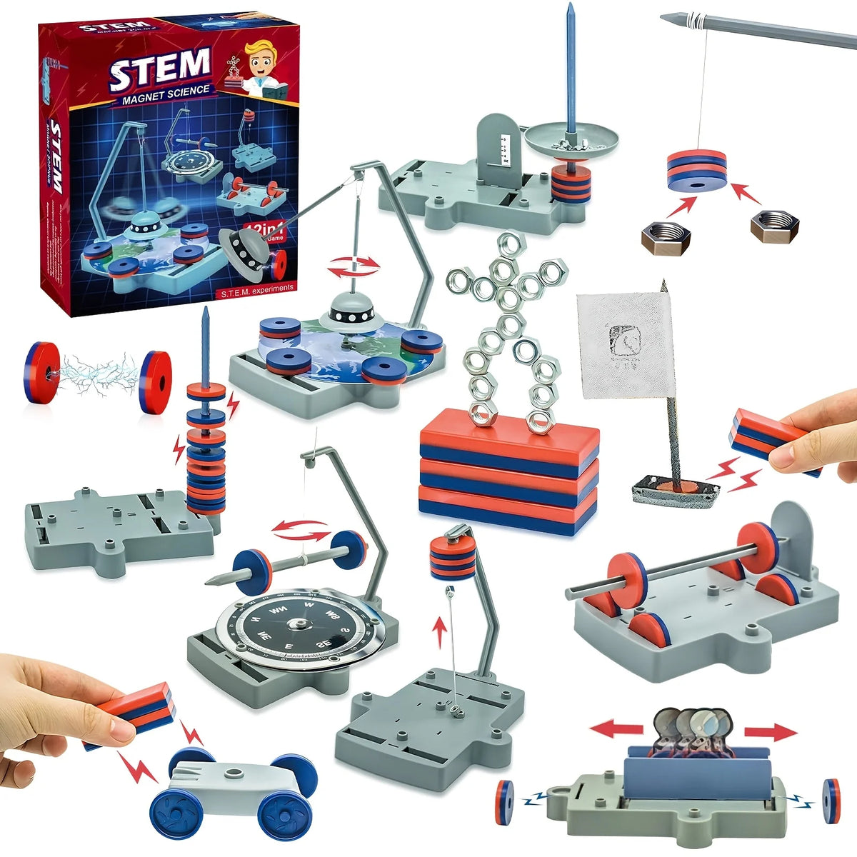STEM Physics Kit – 12-in-1 Anti-Gravity Magnetic Levitation Set, Science Toys for Teens | Birthday & Eid Gift Magnetic Toy Set