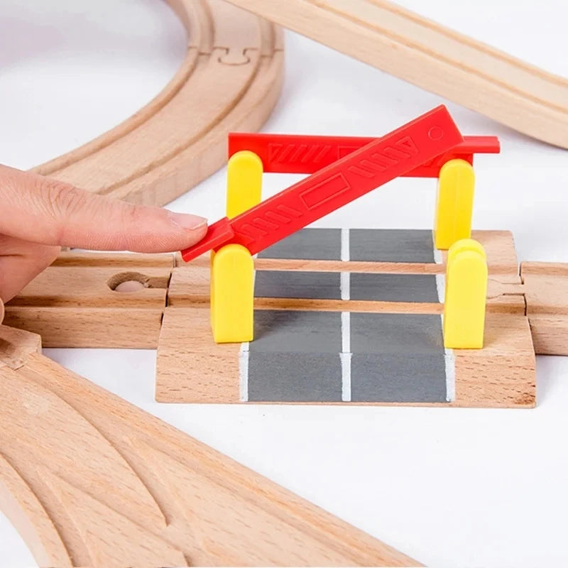 All Kinds of Wooden Train Tracks Accessories Beech Wood Railway Tracks Wooden Bridge Tunnel Fit for Wood Tracks Toys