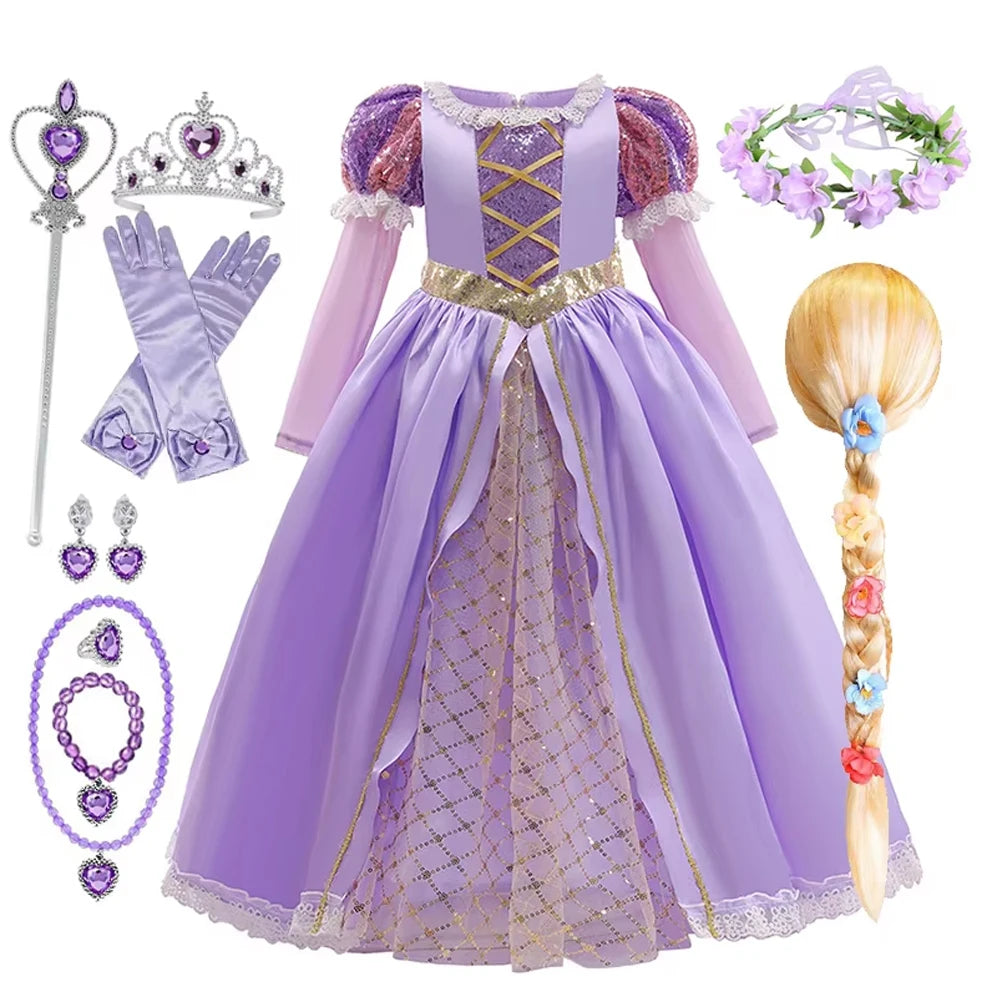 Girls Autumn Princess Dress Costume, Ages 2 to 10