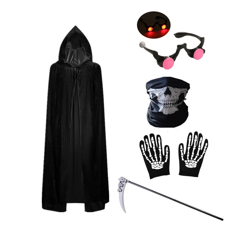 Kids Grim Reaper Costume with Mask and Gloves