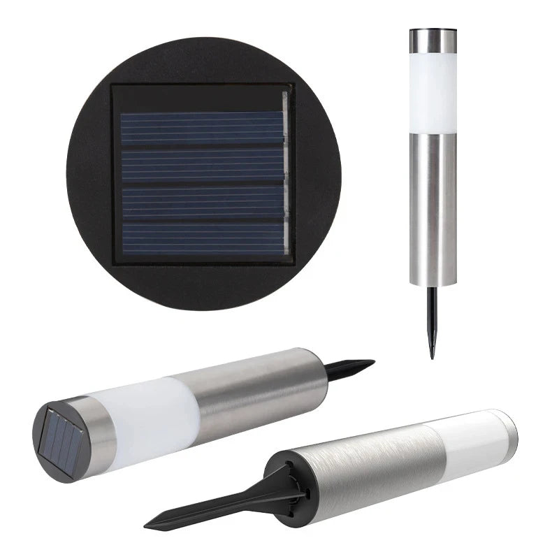 Solar Garden Light Solar Stainless Steel Garden Path Light Outdoor Landscape Light Gate Column Patio Yard Driveway Lawn Light