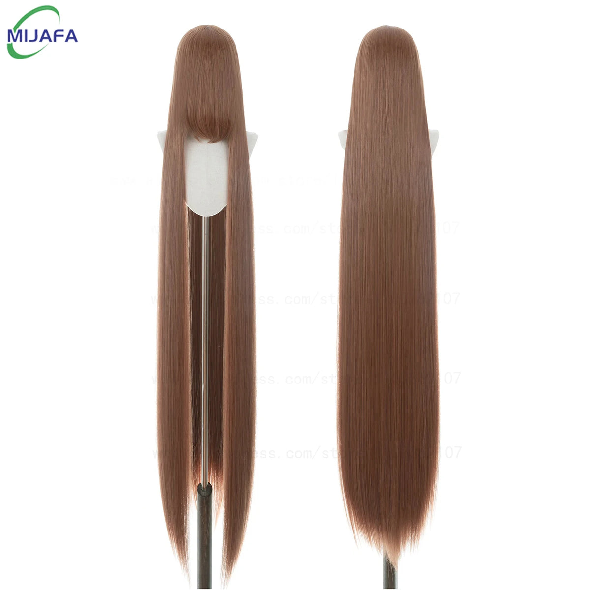 150cm Long Straight Cosplay Wig with Bangs Heat Resistant