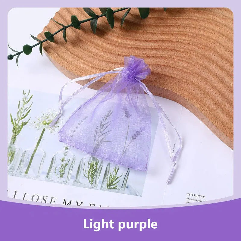 100PCS Drawable Organza Bags Supply Wedding Christmas Favor White Pouches Organza Gauze Sachet Gift Bags Drawstring