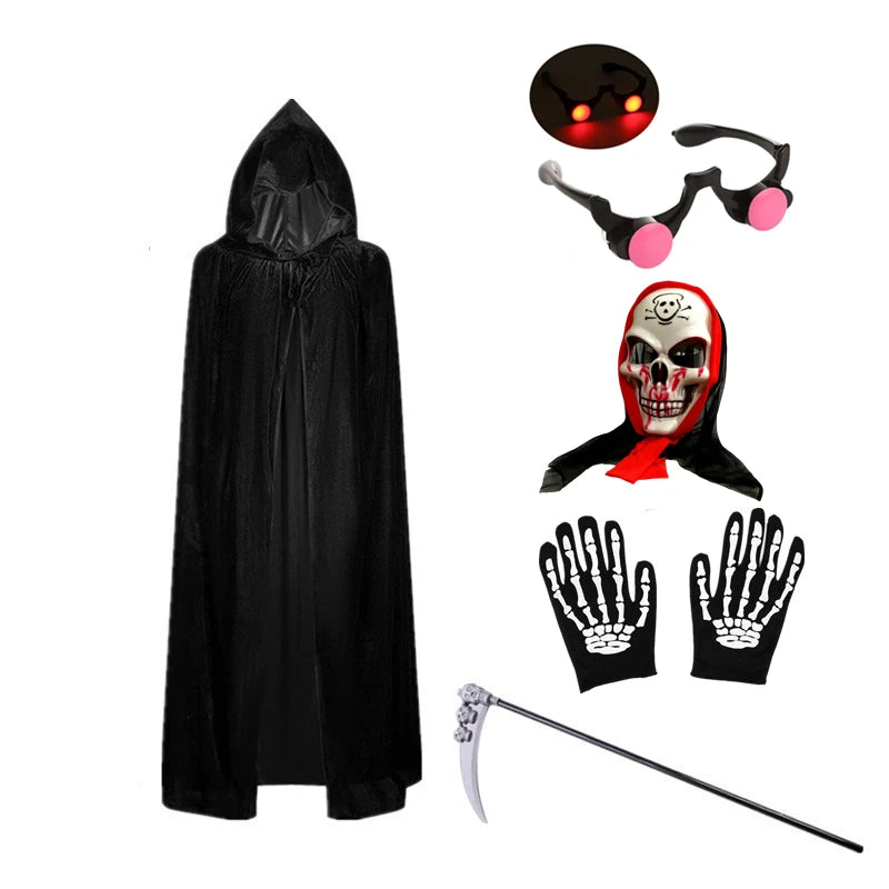 Kids Grim Reaper Costume with Mask and Gloves