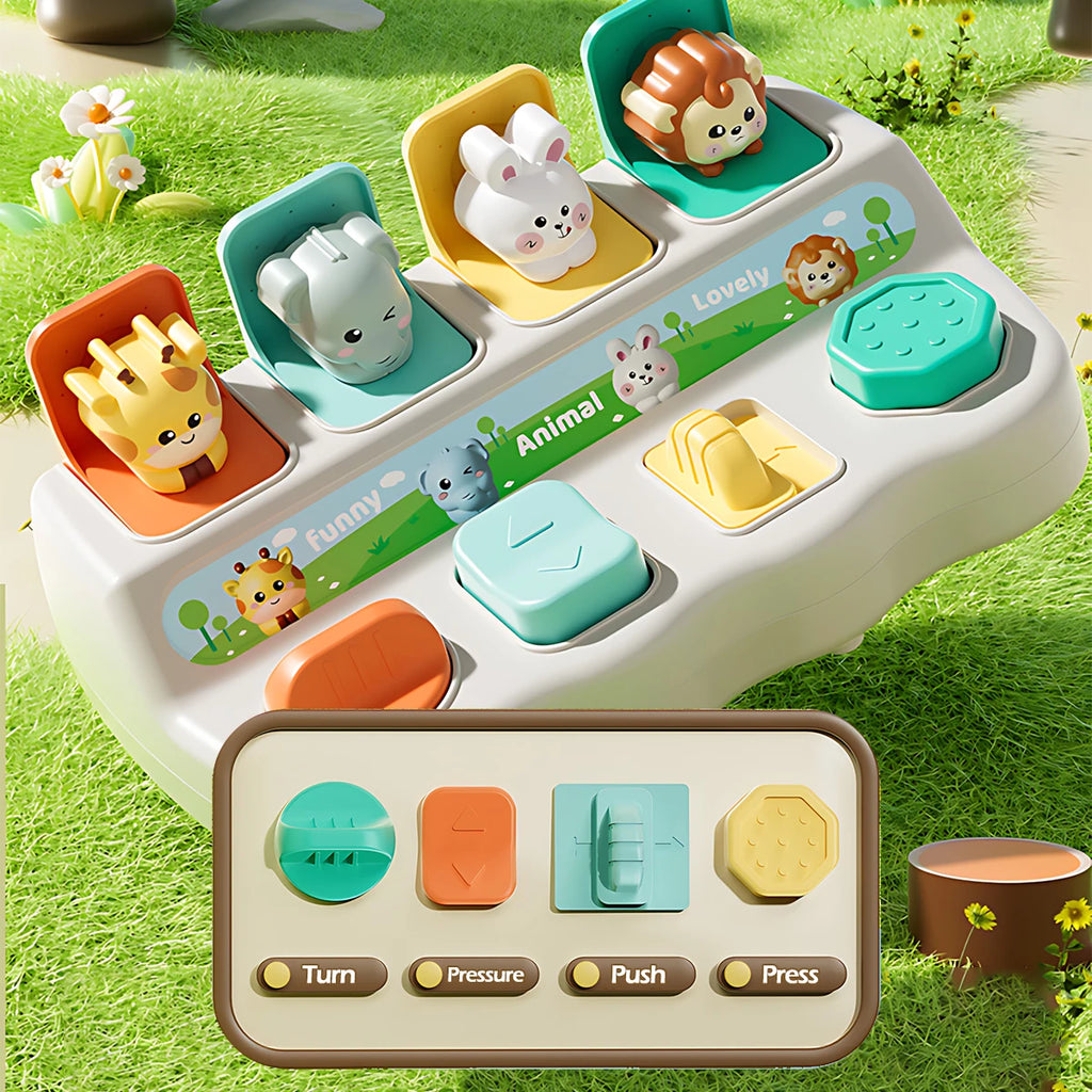 Montessori Pop up Animal Toys and Learning Boxes - Enhance Logic and Motor Skills, Suitable for Children's Birthday Gifts