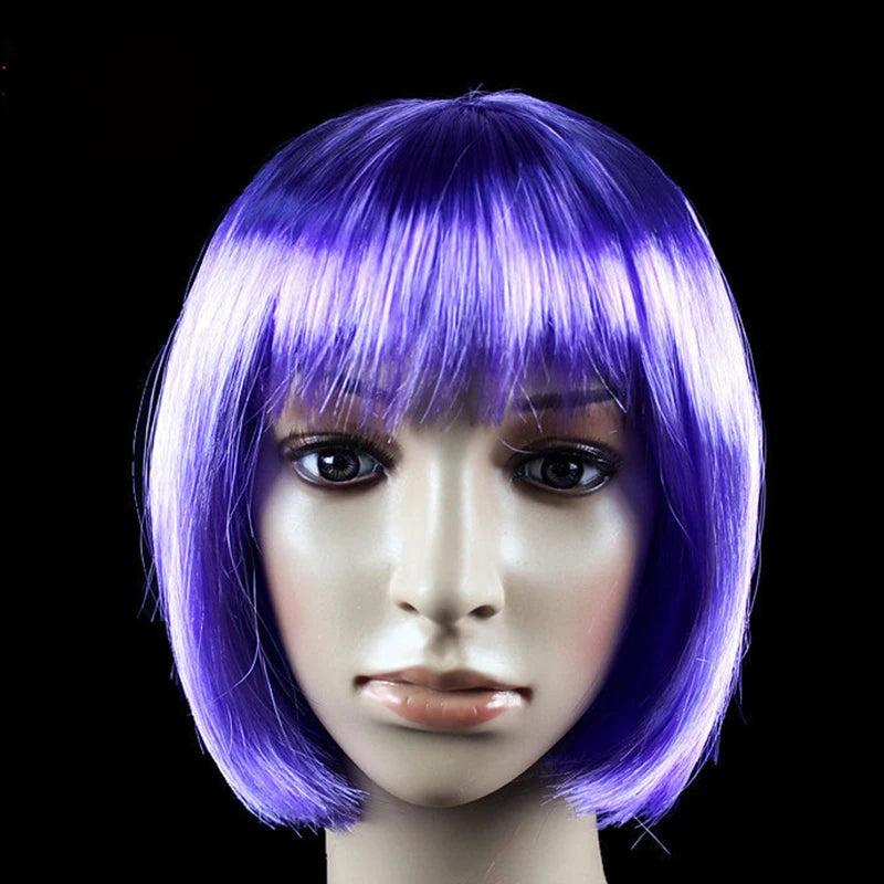 Short Bob Wig Synthetic Costume Wig for Cosplay & Parties