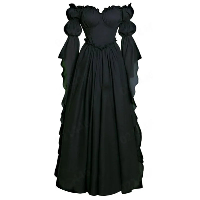 Women’s Medieval Court Dress Retro Long Cosplay Costume