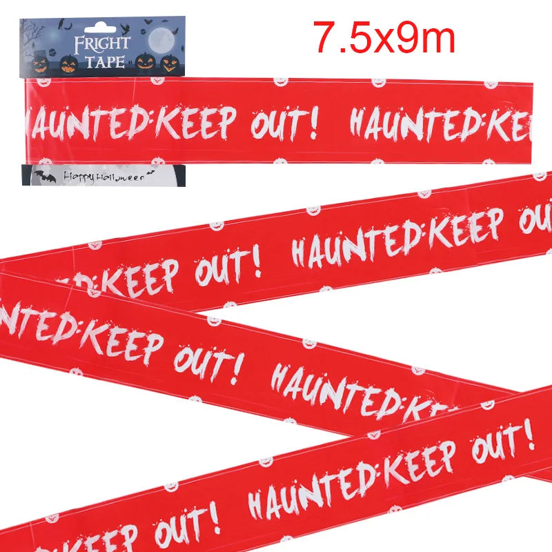 Halloween Party Decoration Warning Tape Scary Caution Tape Roll Hazard Warning Tape Indoor Outdoor Spooky DIY Prop Decorations