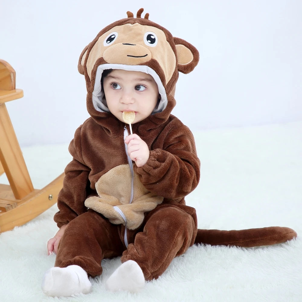 Baby Dinosaur Hooded Romper Costume for Halloween & Winter