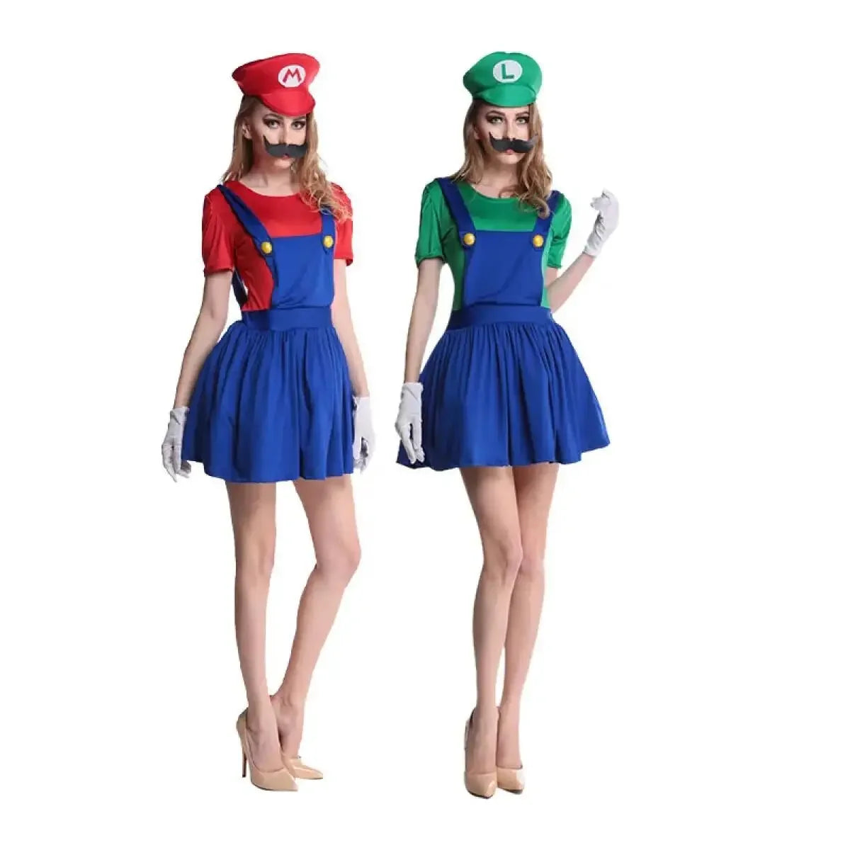 Adult Green Plumber Costume with Hat and Mustache