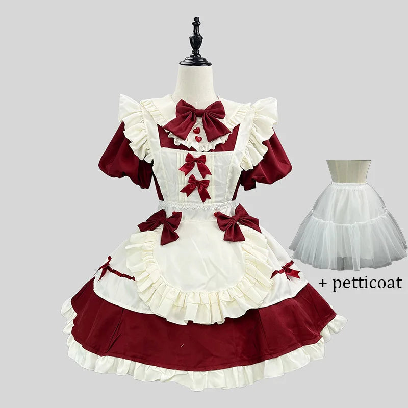 Women’s Maid Cosplay Costume Apron Dress S–5XL
