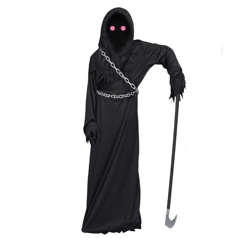 Kids Grim Reaper Ghost Costume with Scythe & Chain