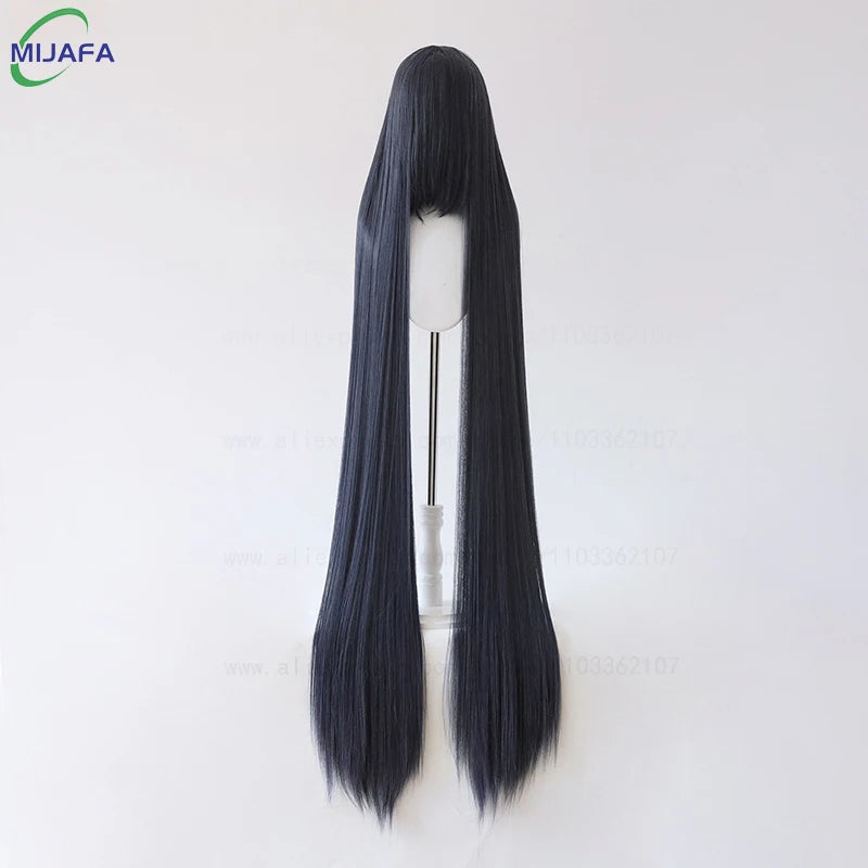 150cm Long Straight Cosplay Wig with Bangs Heat Resistant