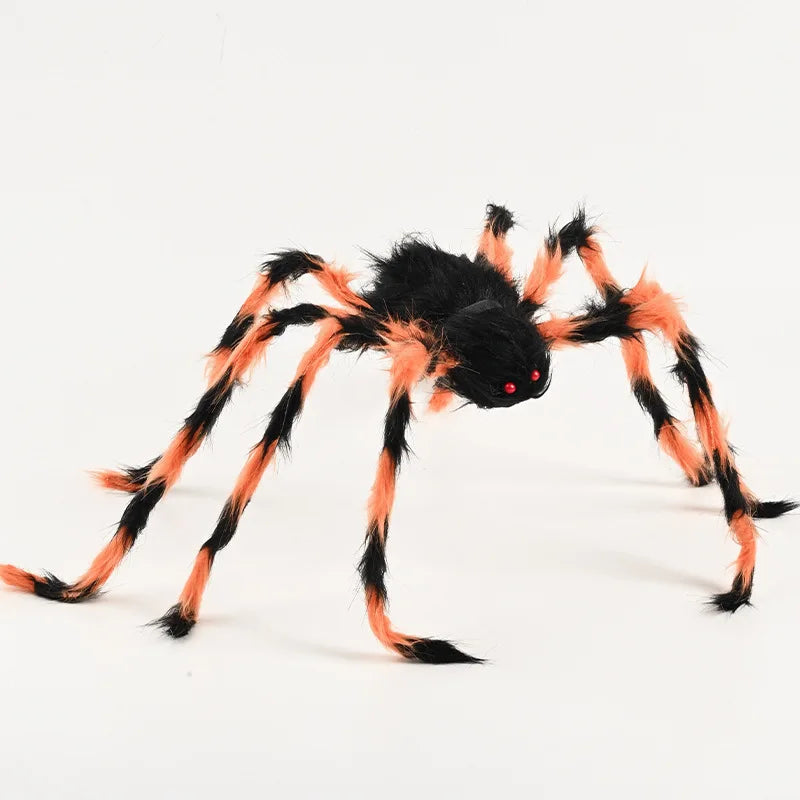 Halloween Black Giant Spider Scary Artificial Plush Spider Home Bar Haunted House Scene Ornaments Props Holiday Outdoor Decors