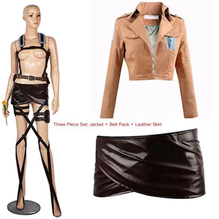 Anime-Inspired Recon Corps Jacket & Skirt Cosplay Set
