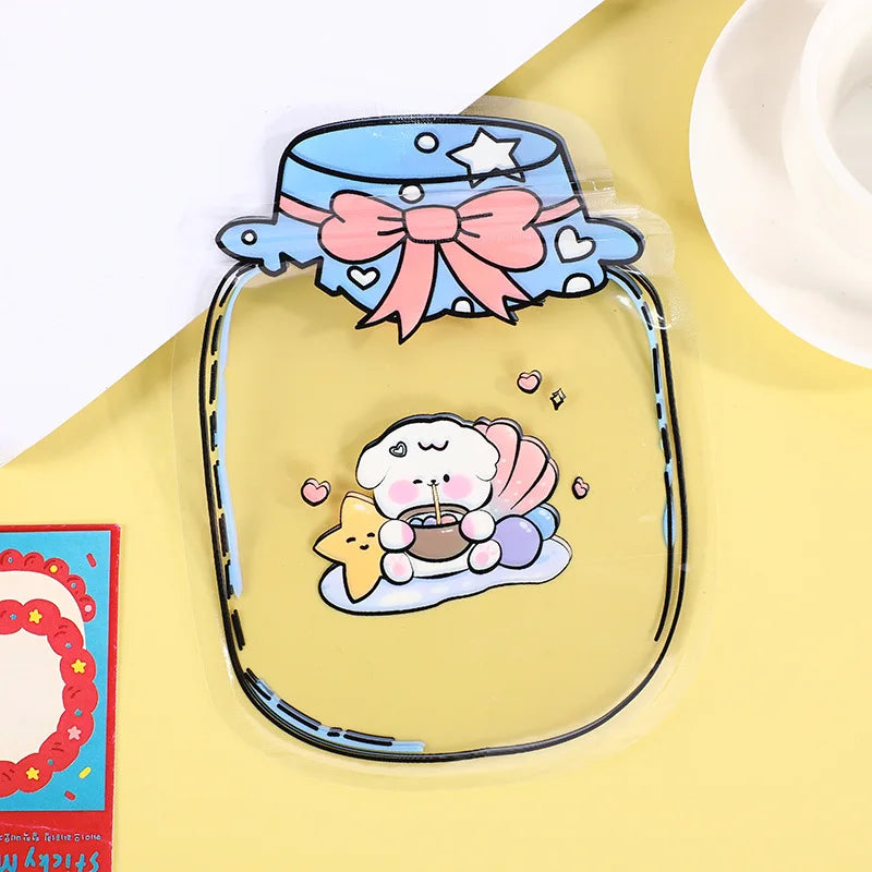 20Pcs/60Pcs Cartoon Printed Snack Cookie Storage Bag Self Sealing Design Easy to Use Small Item Storage Creative Candy PE Bag