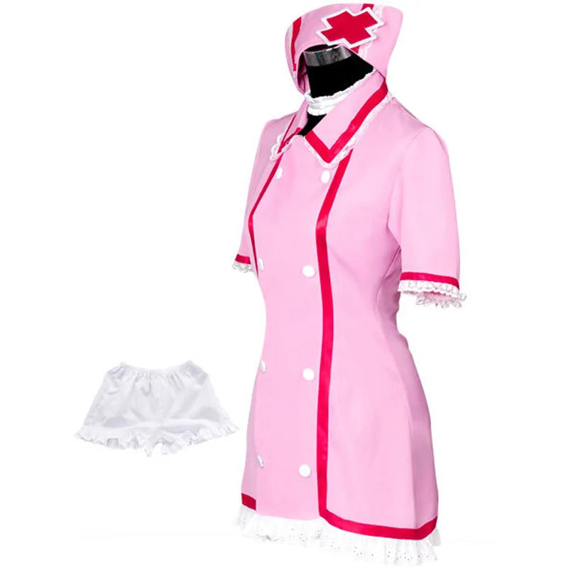 Women’s Pink Nurse Costume Dress with Hat and Socks