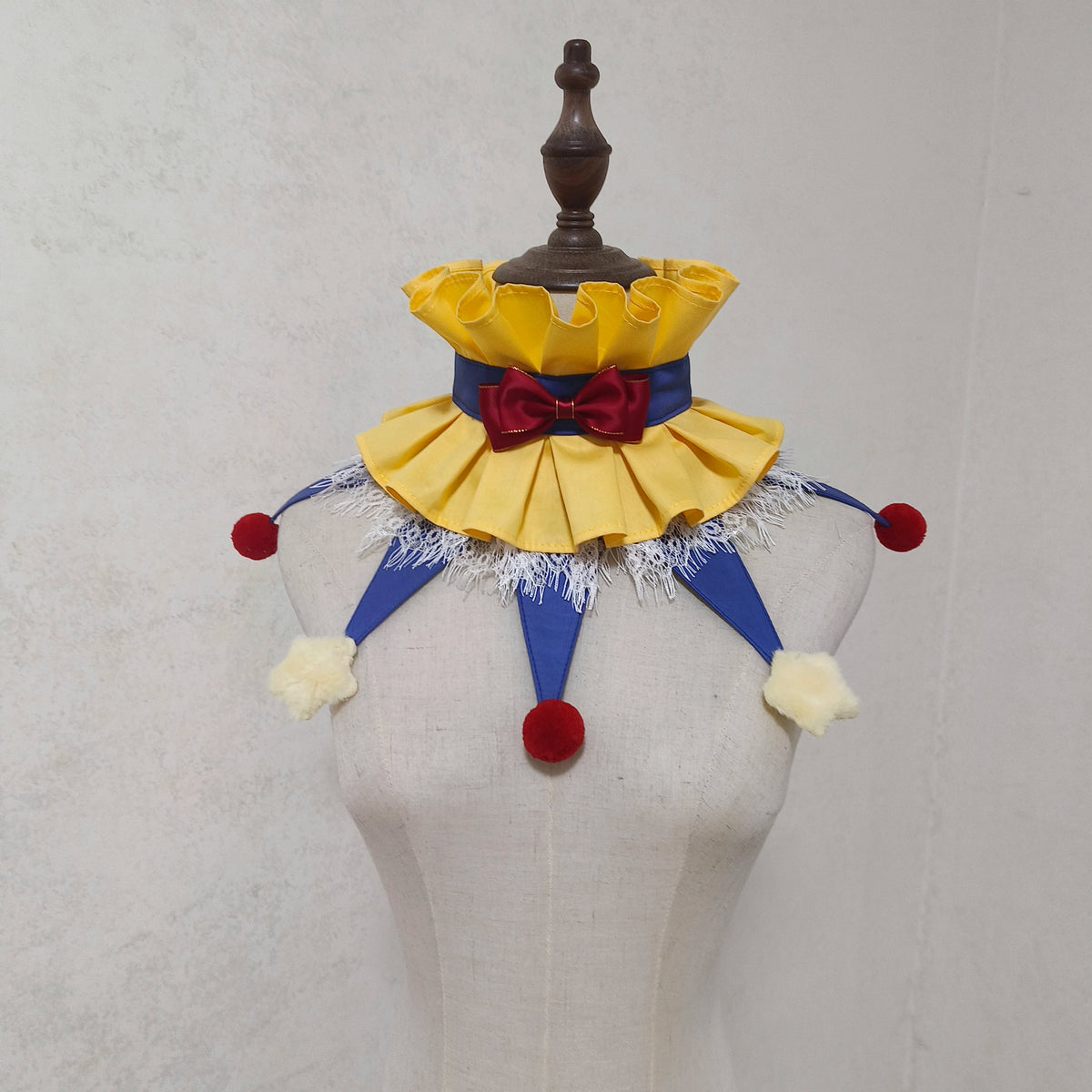 Cute wear fairy tale style clown collar cos stage clown ruff collars Halloween colorful clowns chocker