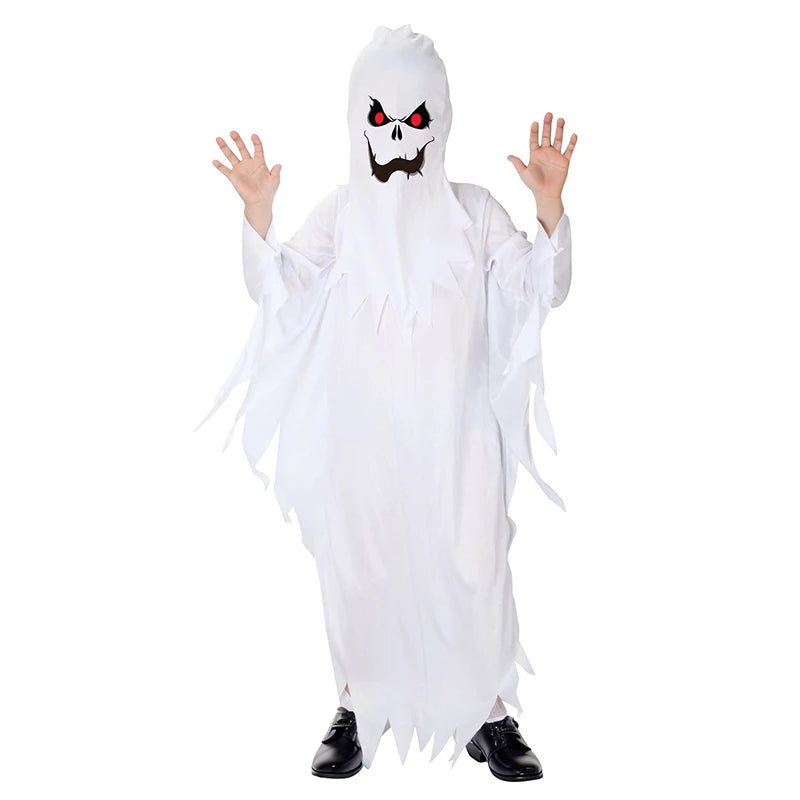 Kids White Ghost Costume for Halloween & Dress Up