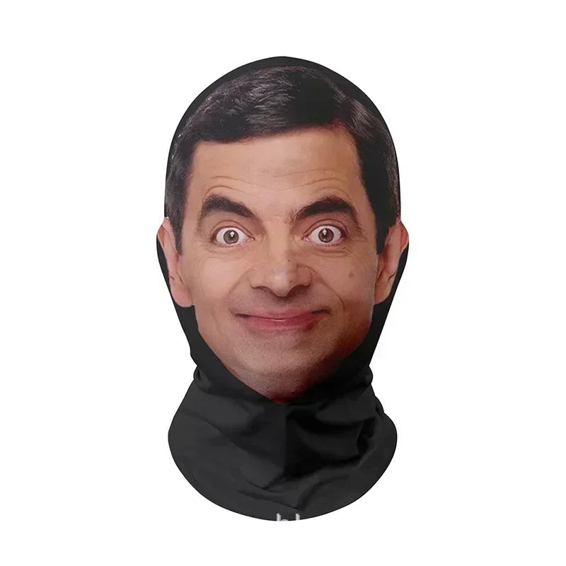 3D Printed Realistic Funny Face Mask Elastic Mesh Full Face Mask for Men Women Cosplay Role Play Headdress Halloween Masks