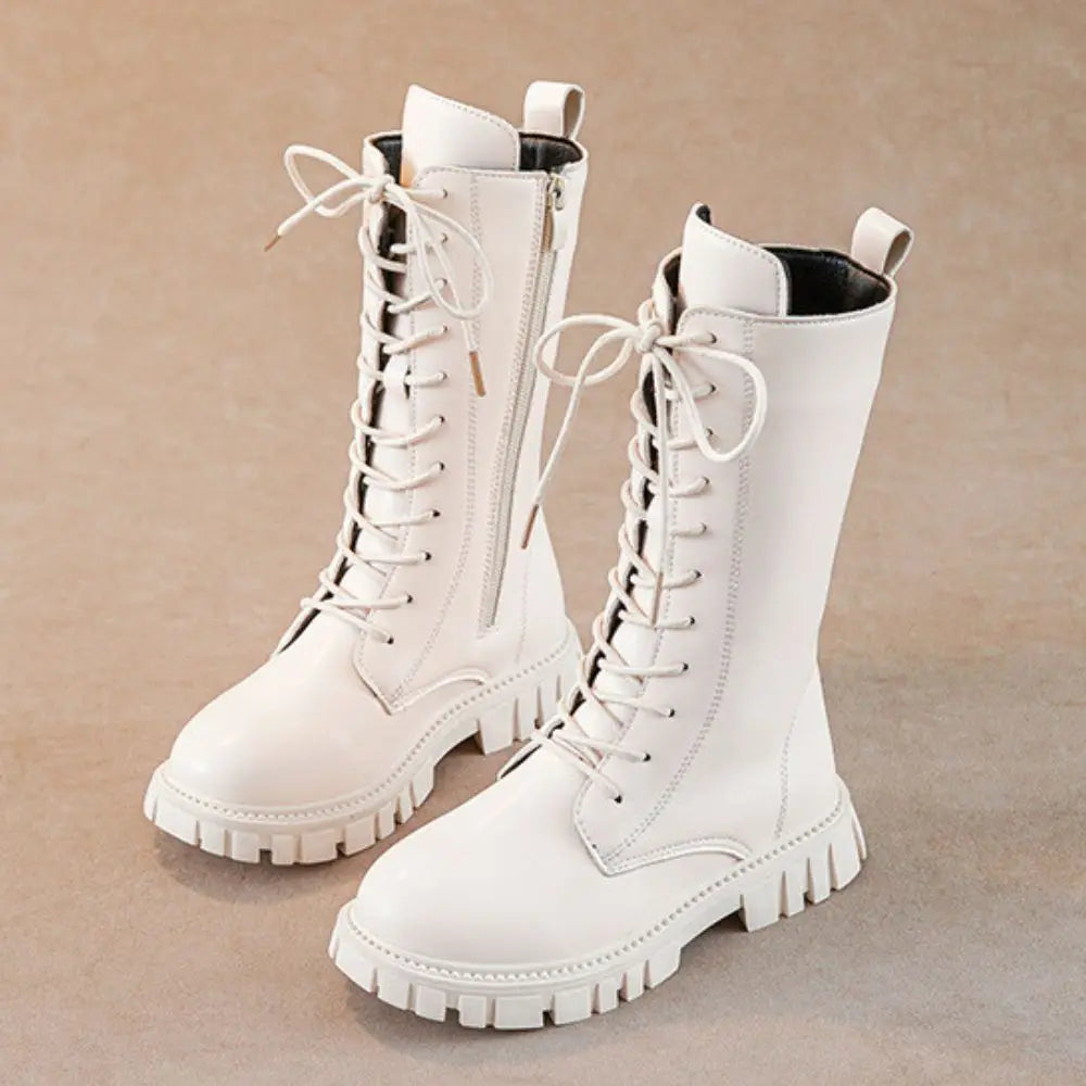 Girls White Long Boots for Cosplay Halloween & Dress Up