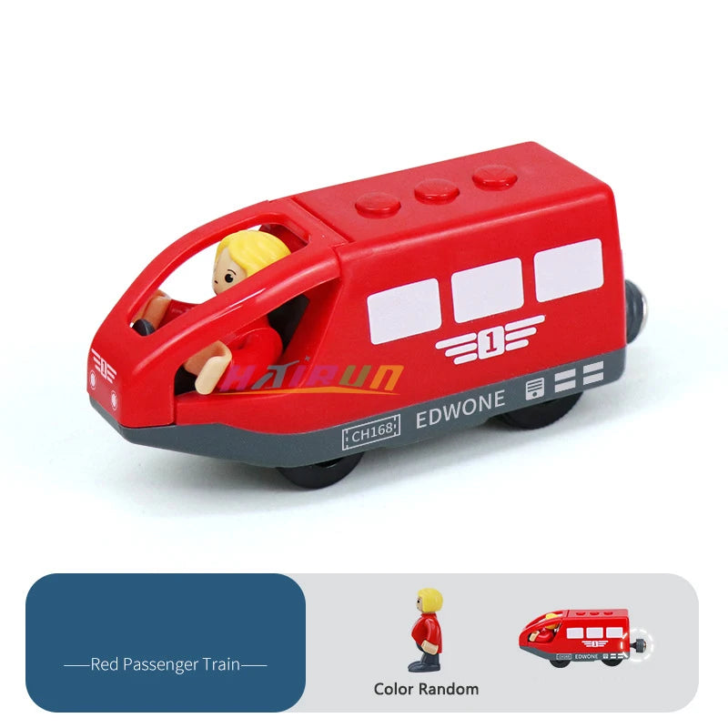 Magnetic Electric Train  with Little Doll Diecast Slot Toy Railway Wood Track Compatible Locomotive Electric Rail Train for Kid