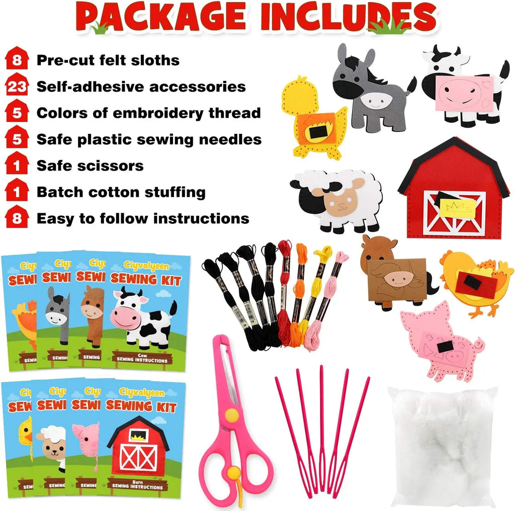 Christmas Sewing Kit Animal Sewing Craft Kit Farm Animal Toy DIY Crafting Sewing Set Educational Craft Set For Children Gifts
